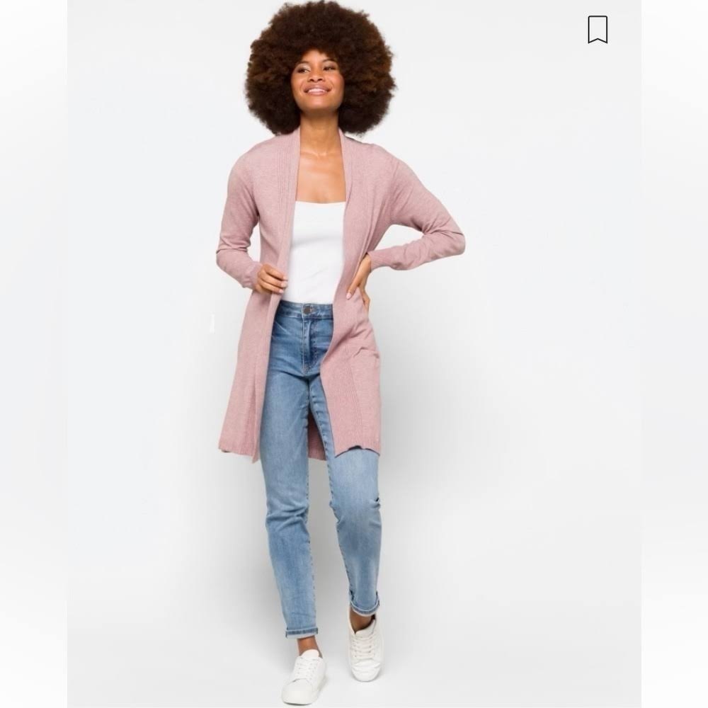 Devotion by Cyrus Nordstrom Ribbed Cardigan in Cameo Rose Pink Size Small NWT